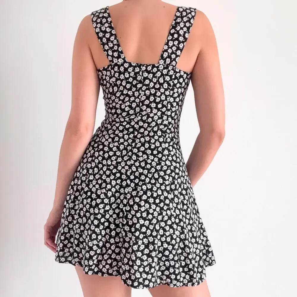 Vintage Moda Int'l 90s Skater Dress Sweetheart Cottage Fairy USA International